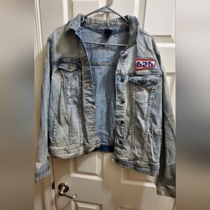 Disney Denim Jacket with Lilo & Stitch Patches